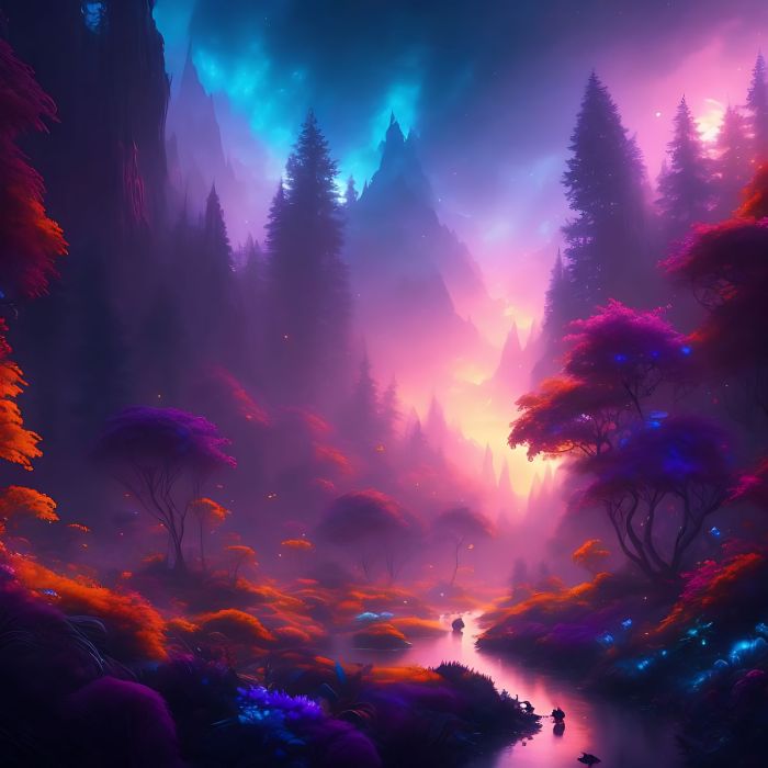 Lanxhi: Create a beautiful fantasy forest has magical creatures and ...